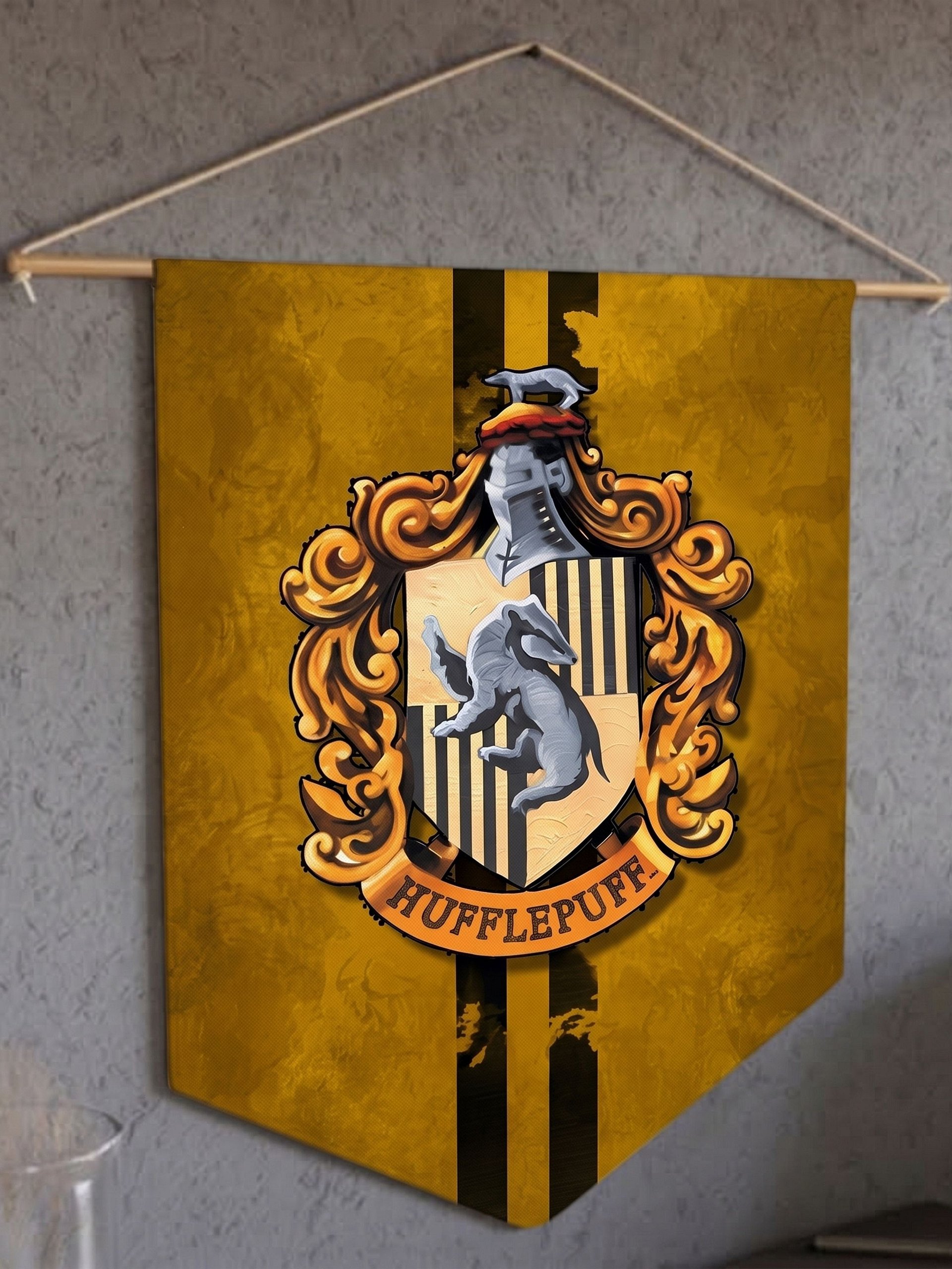 Rustic Hogwarts House Wall Flags: Gryffindor, Slytherin, Ravenclaw, and Hufflepuff product image (6)