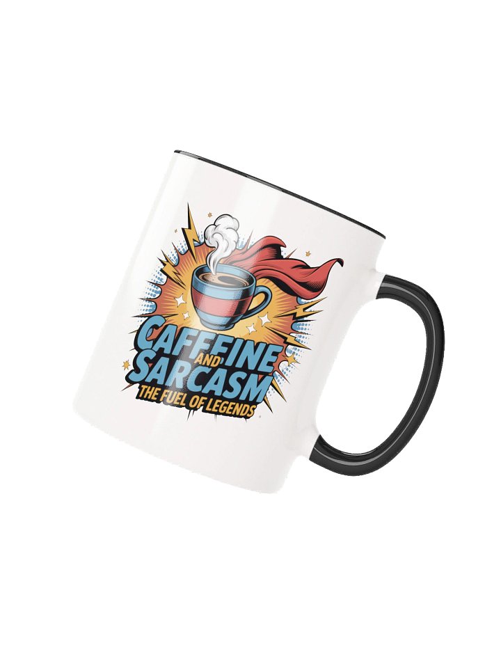 Caffeine and Sarcasm Funny Coffee Mug - with Color Inside product image (2)