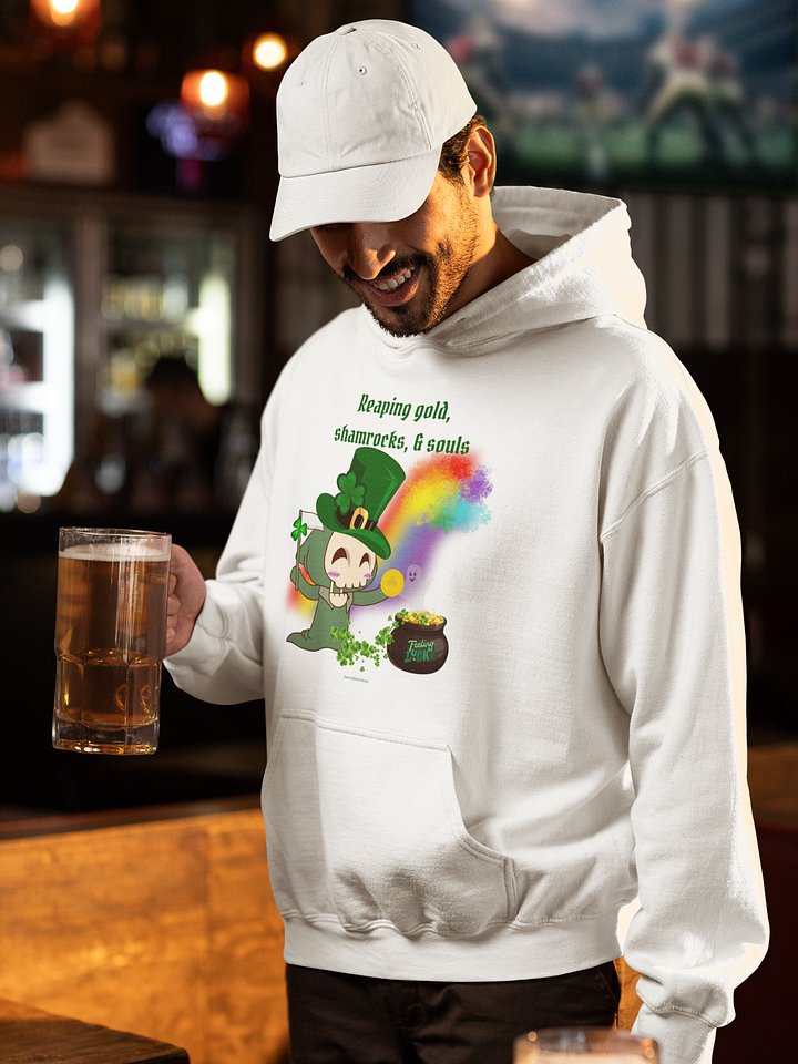 Reaping Gold, Shamrocks, and Souls St. Patrick's Day White Hoodie product image (1)