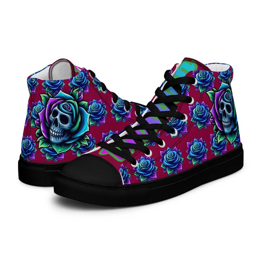 Rose Skull Women's High-Top Shoes product image (10)