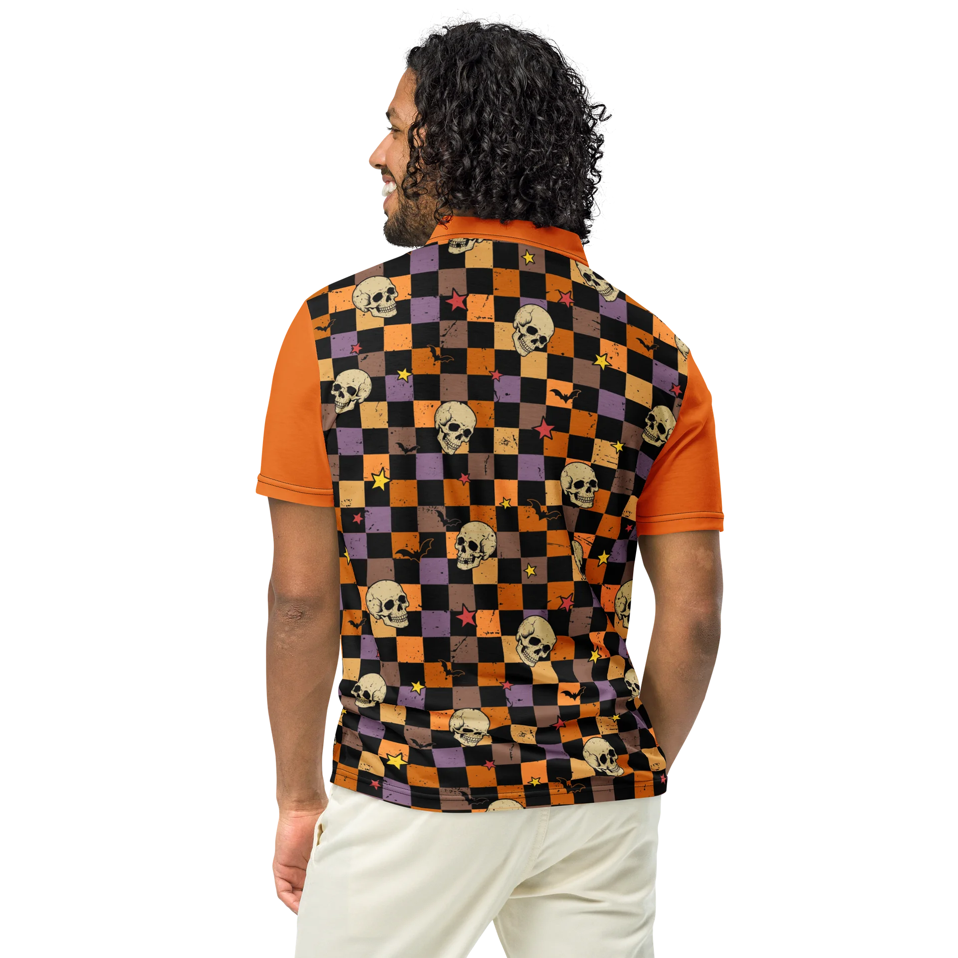 Checkered Skulls Polo Shirt product image (5)
