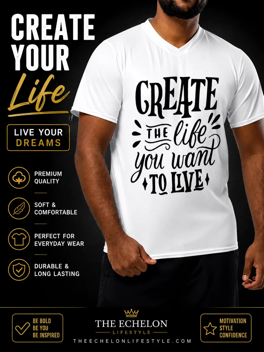 Create The Life V-Neck 𝗨𝗻𝗶𝘀𝗲𝘅 Jersey product image (3)