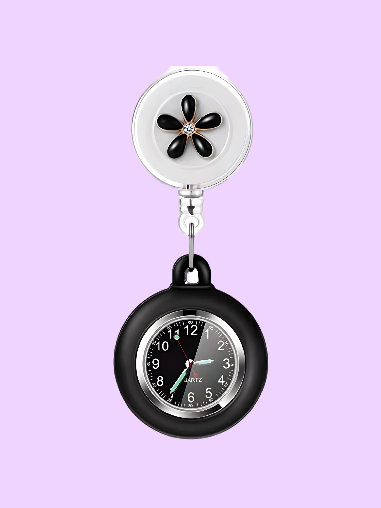 Clip-On Retractable Nurse Fob Watch Set with Glow Hands (3-Pack) product image (3)