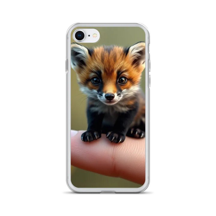 Mini Fox on a Finger Clear iPhone Case product image (24)