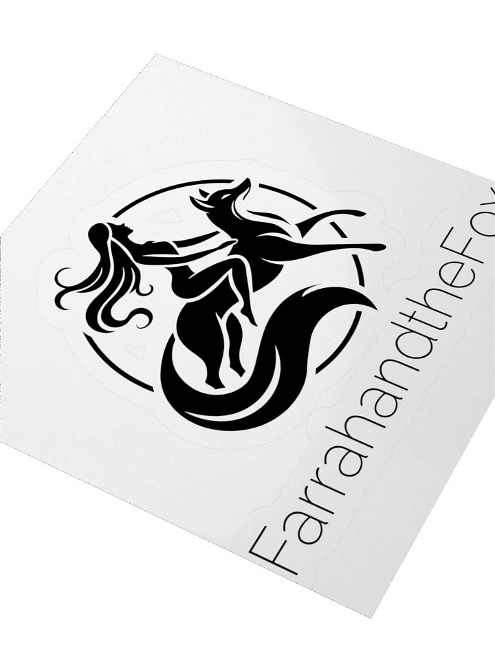 FarrahandtheFox Logo Sticker Black with Transparent Background product image (2)