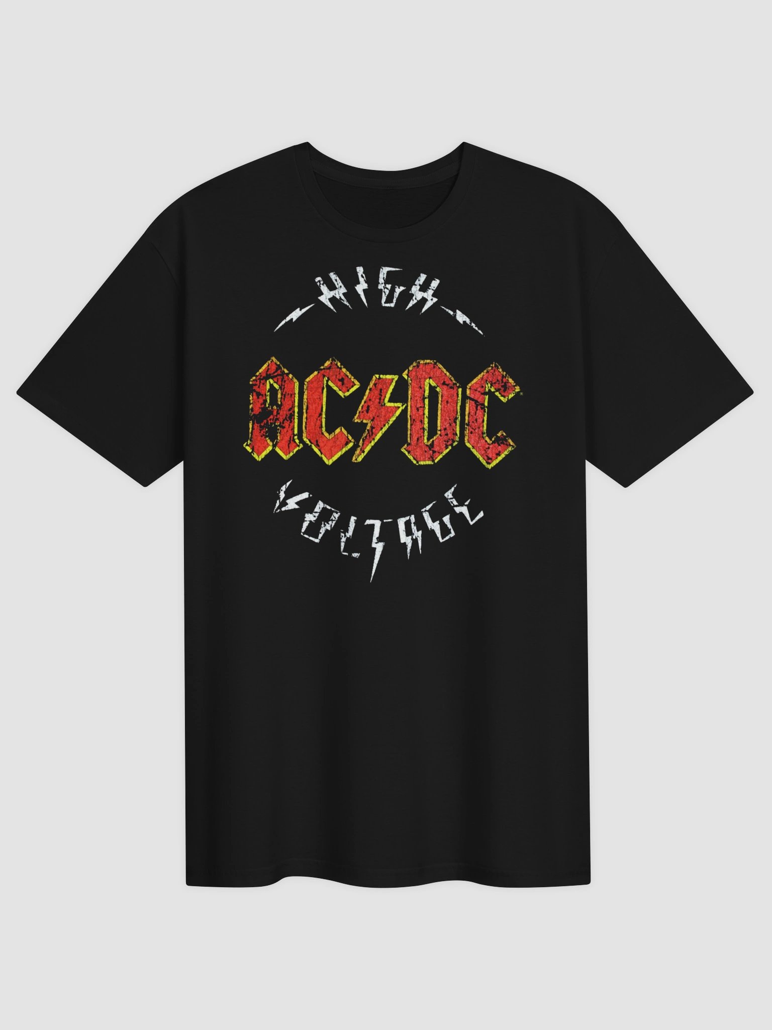 AC/DC High Voltage T-Shirt | Lightning Bolt Fire Graphic Tee | Bon Scott Era Vintage Collector Shirt product image (2)