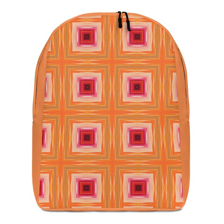 Retro Orange Geometric Backpack Minimal Pattern Everyday Bag product image (1)