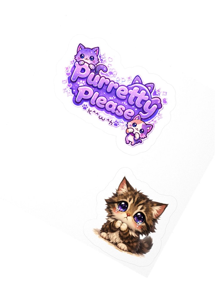 Purrettty Please Kitten Kiss Cut Stickers product image (5)