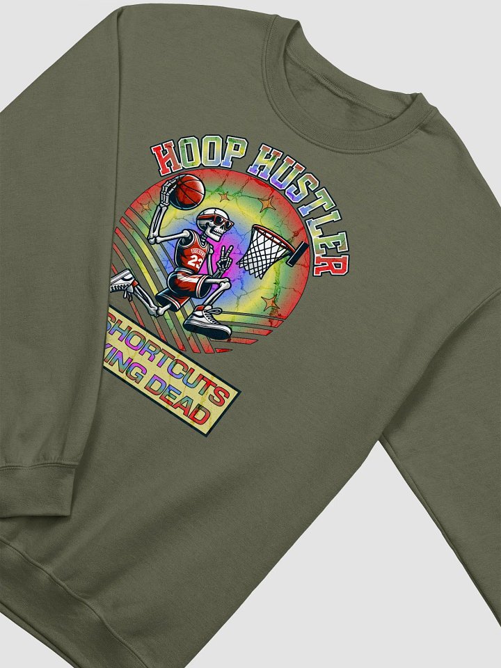 Hoop Hustler No Shortcuts Dunking Dead Skeleton Crewneck Sweatshirt product image (12)