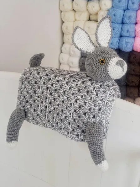 Woodland Bunny Baby Blanket Crochet Pattern - Pram Toy Security Blanket PDF - Crafting Happiness product image (4)