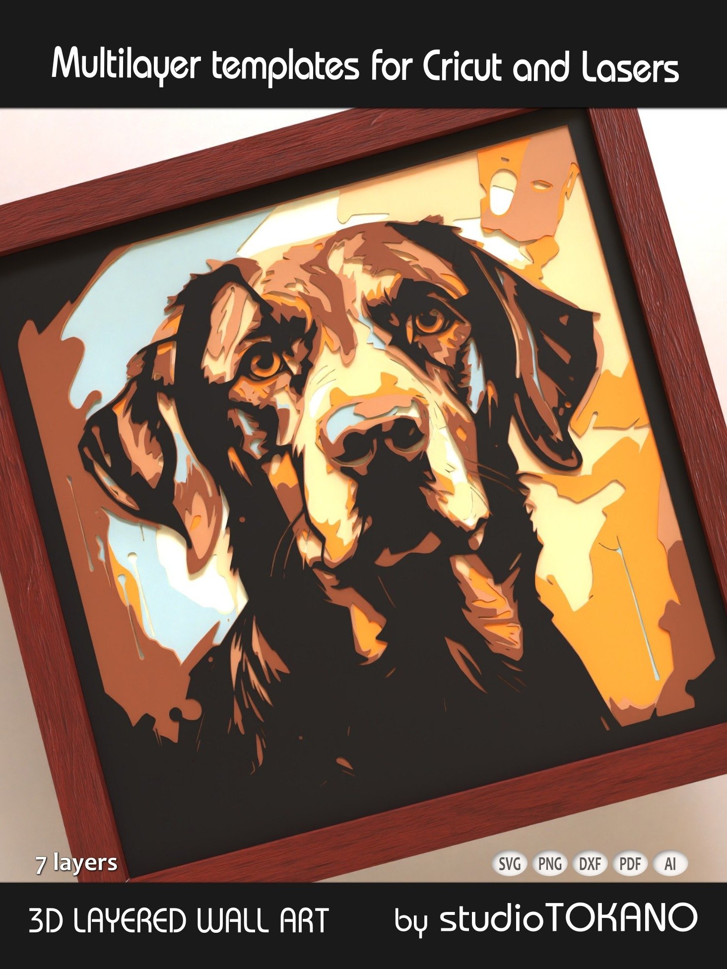 Labrador Dog 3D Papercut template product image (5)
