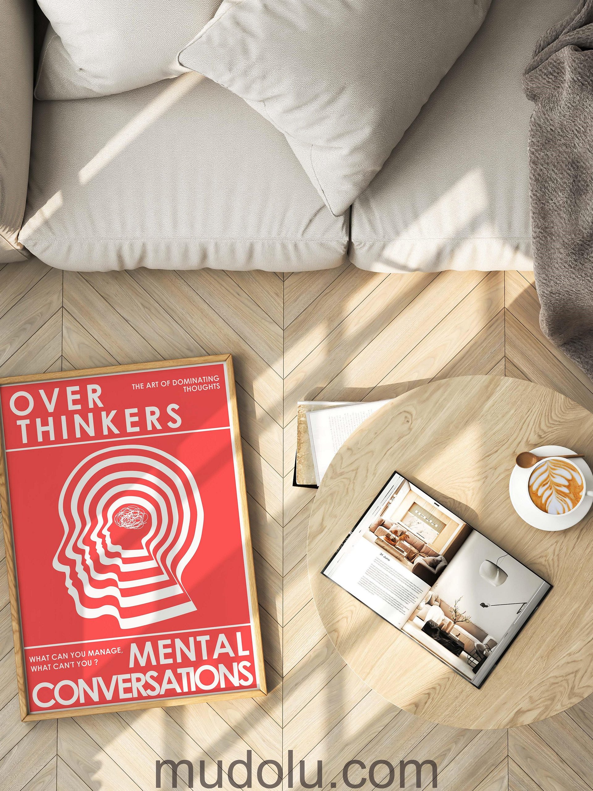 OverThinkers Wall art Poster Red White product image (11)