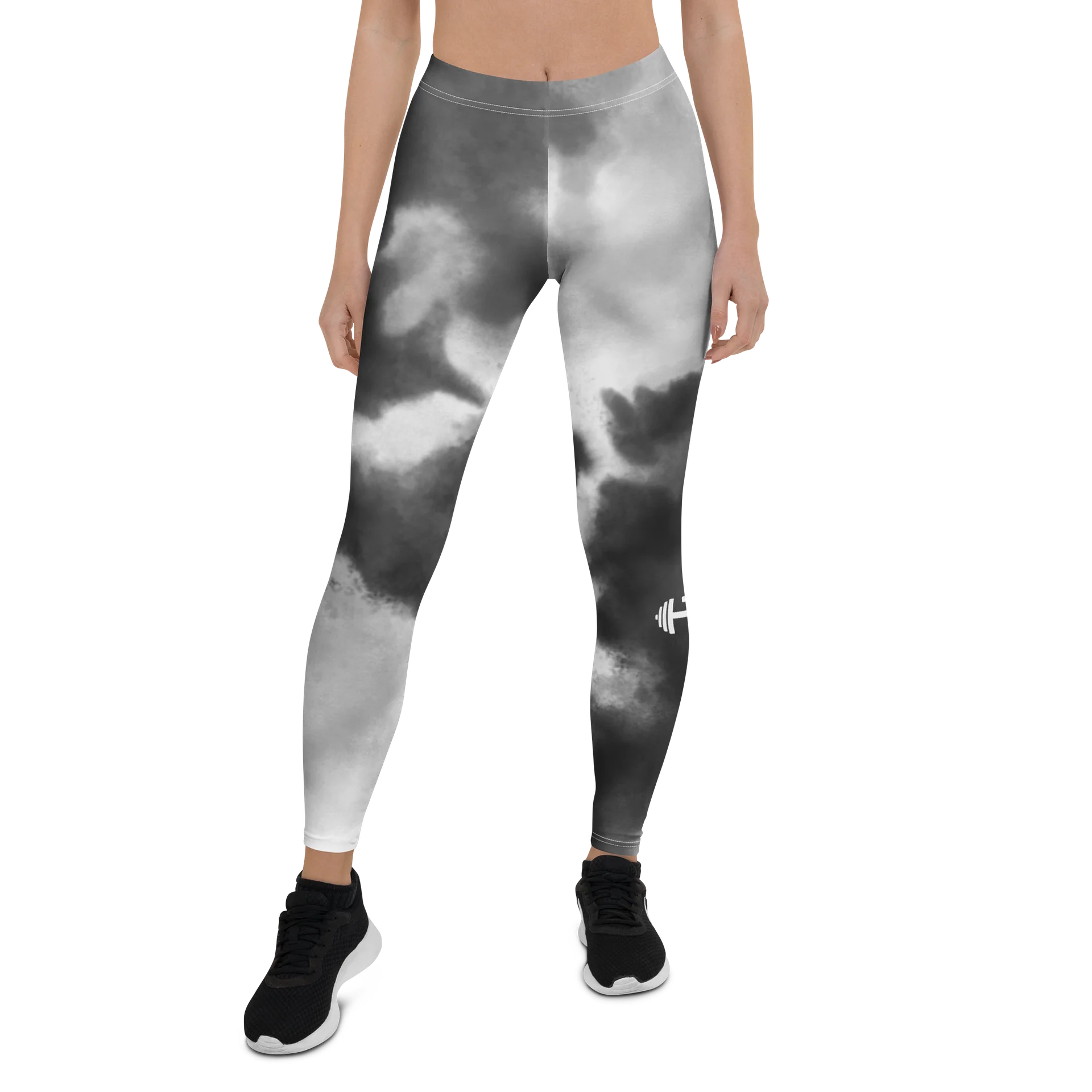 His House Womens Performance Leggings - B&W Tie Dye product image (1)