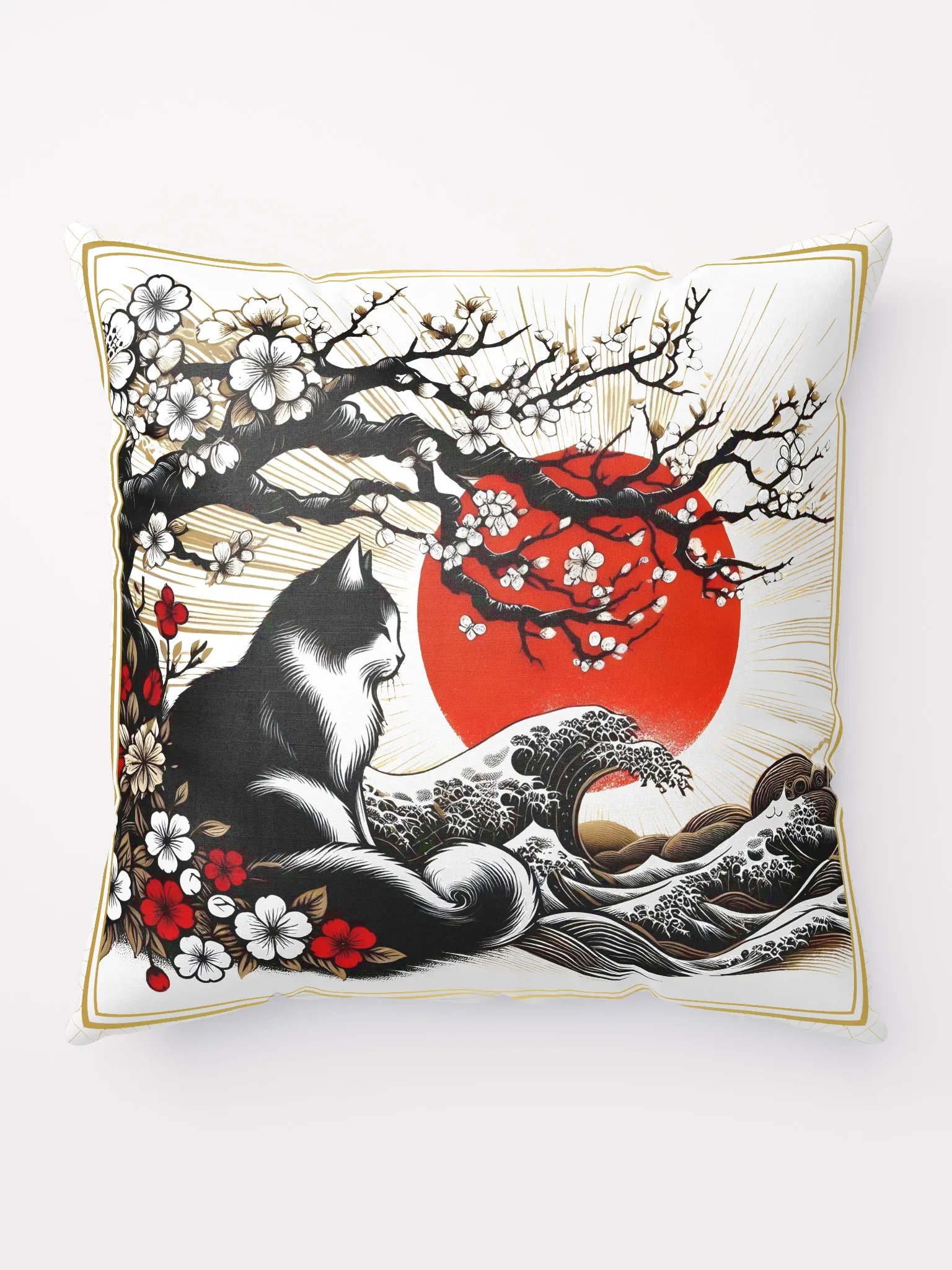 Cherry Blossom Cat Pillow product image (7)