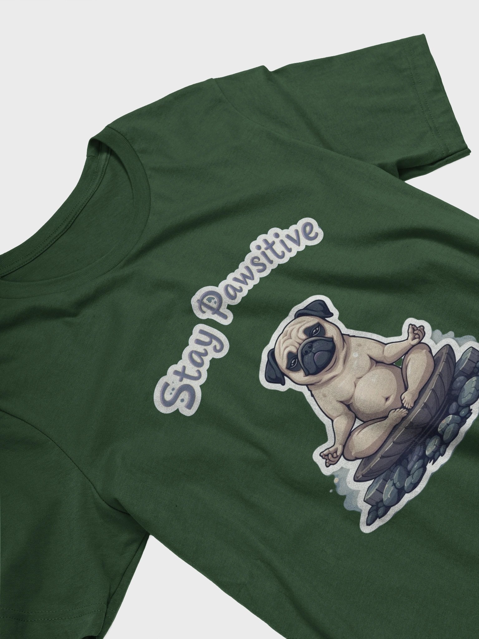Pawsitive Meditation Pug T-Shirt product image (25)