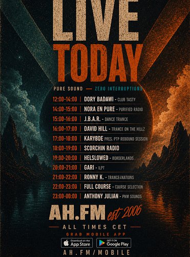 A full day of trance from legends and rising talent.
Tune in, turn it up, and stay locked for pure sound with zero interrupti...