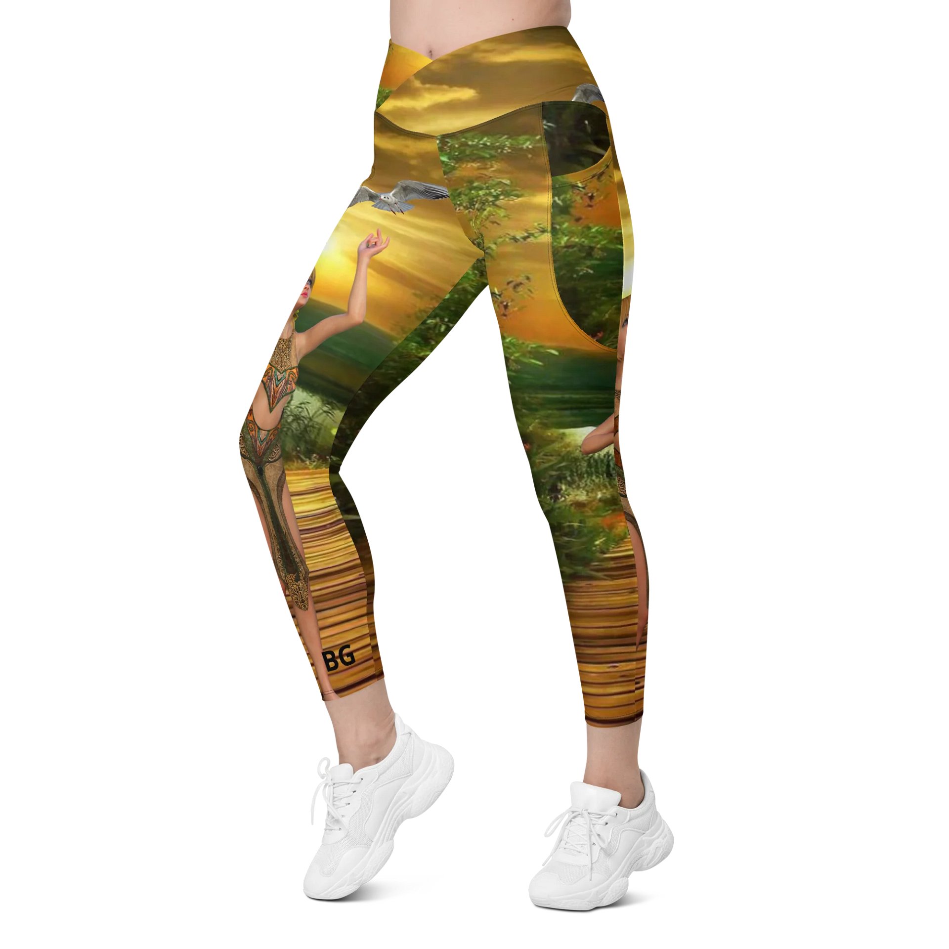 'Elven Stories - The Night of Your Return' Crossover Leggings with Pockets product image (6)