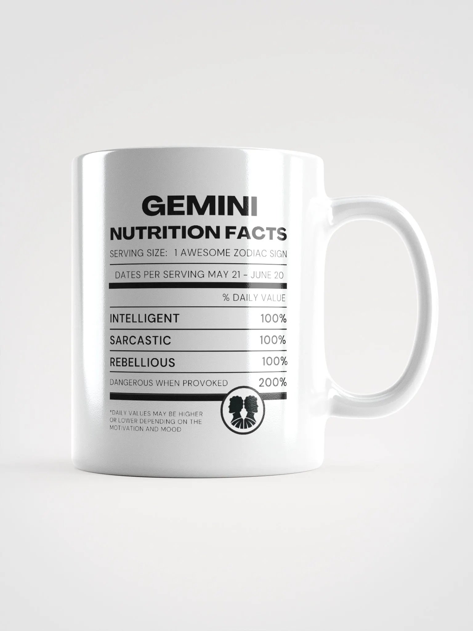 Gemini Nutrition Facts Mug product image (2)