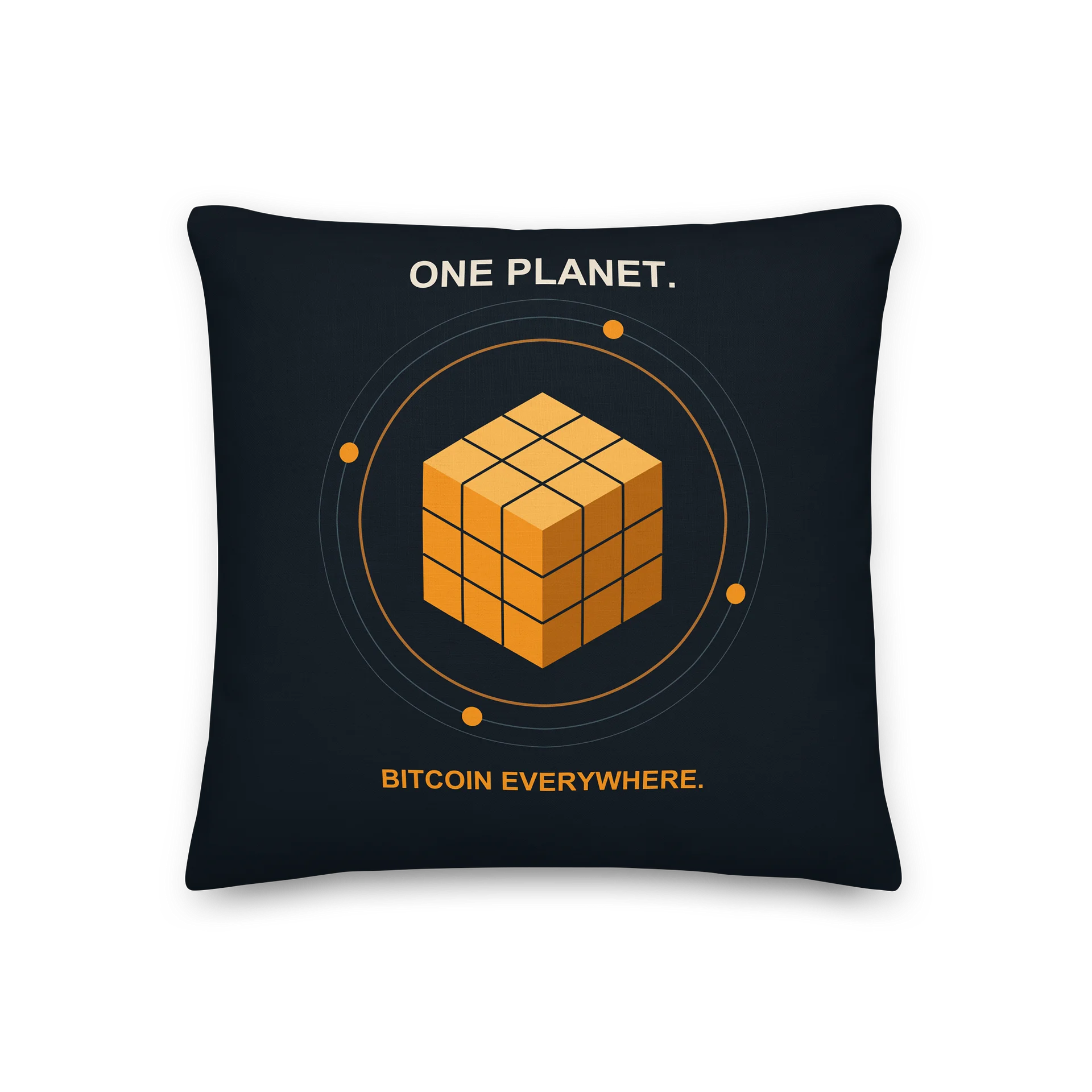 One Planet Bitcoin Orbit Pillow product image (1)
