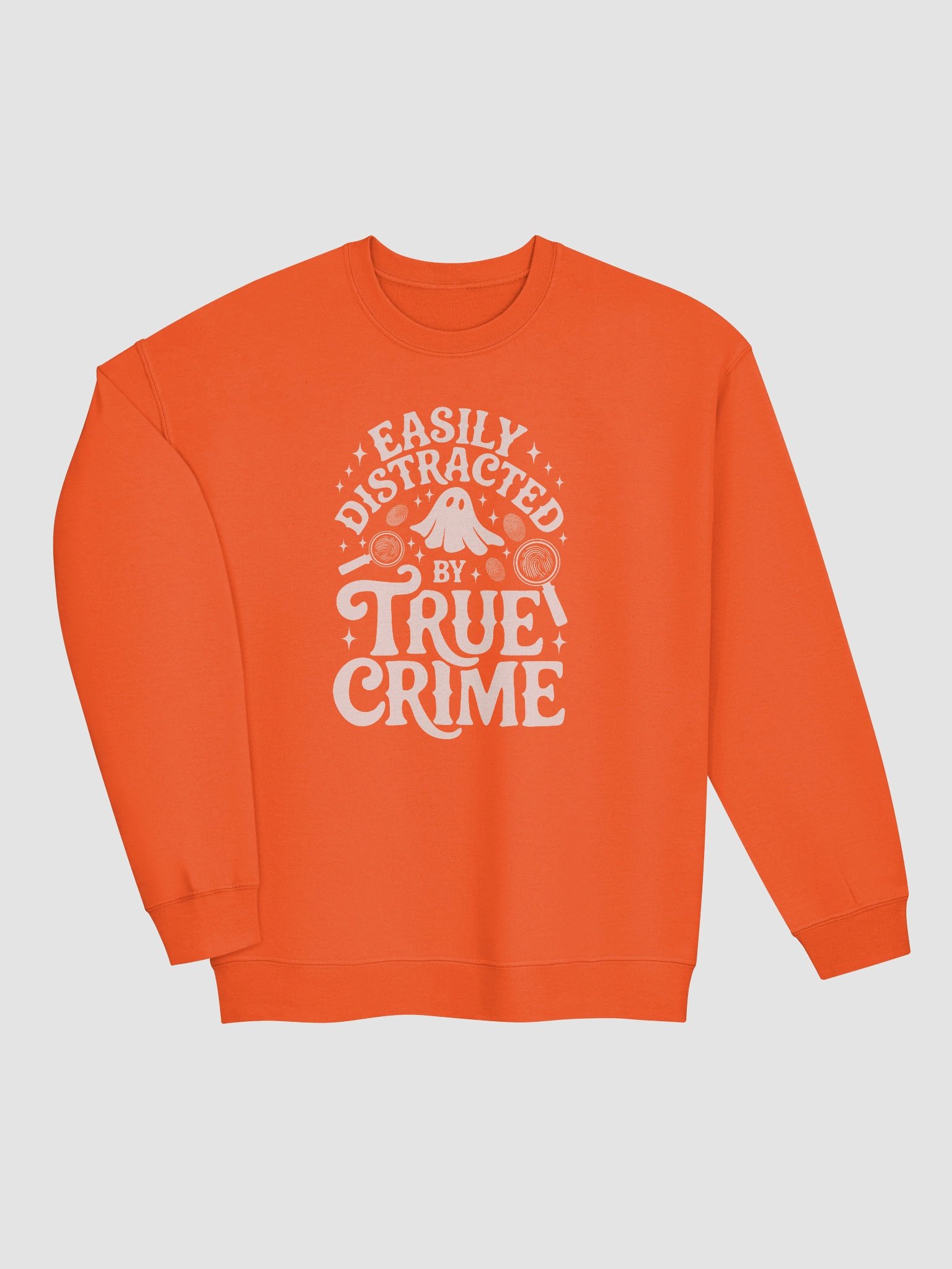 Easily Distracted by True Crime Halloween Spooky Ghost Sweatshirt product image (4)
