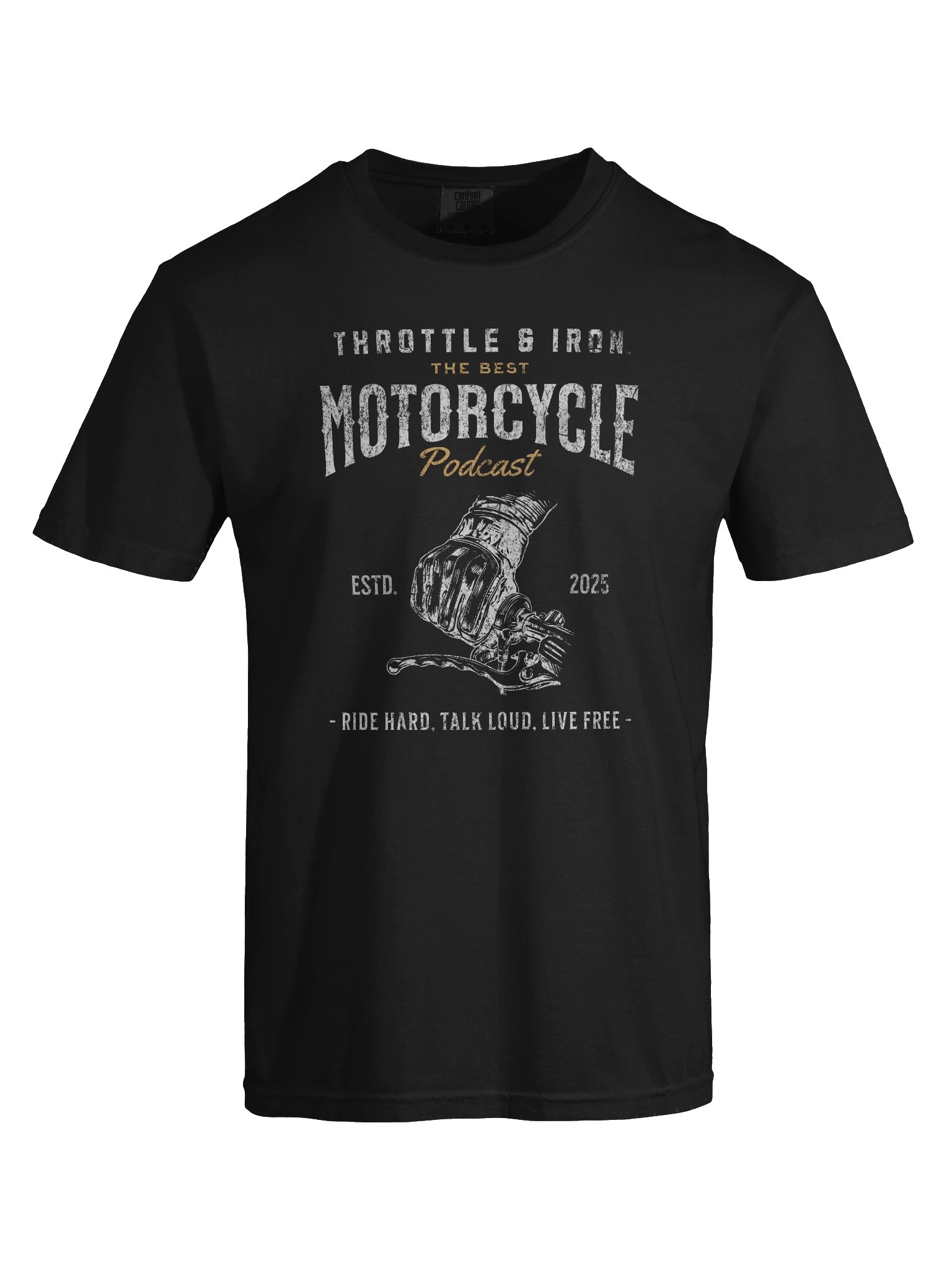 Throttle & Iron Motorcycle Podcast Front Logo Heavyweight Tee product image (5)