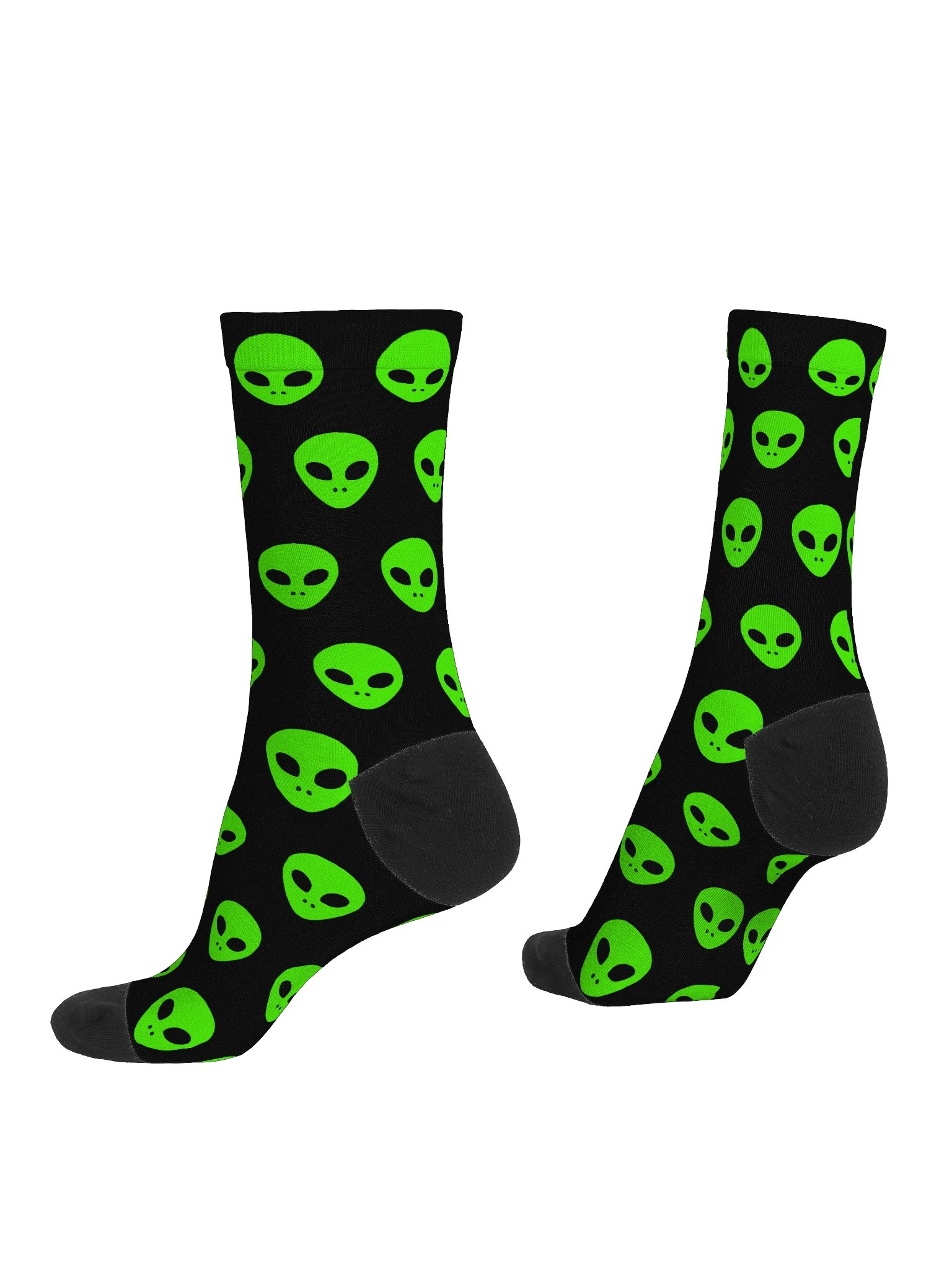 Neon Green Martians Eco Friendly Crew Socks product image (4)