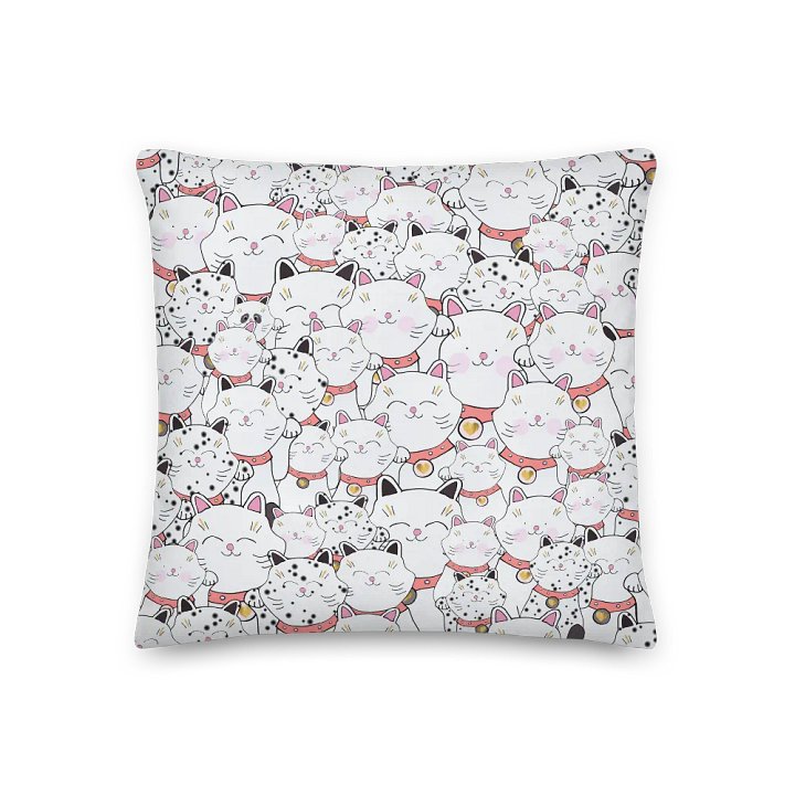 find the panda. Whimsical White Cats with Panda All-Over Print Pillow product image (2)