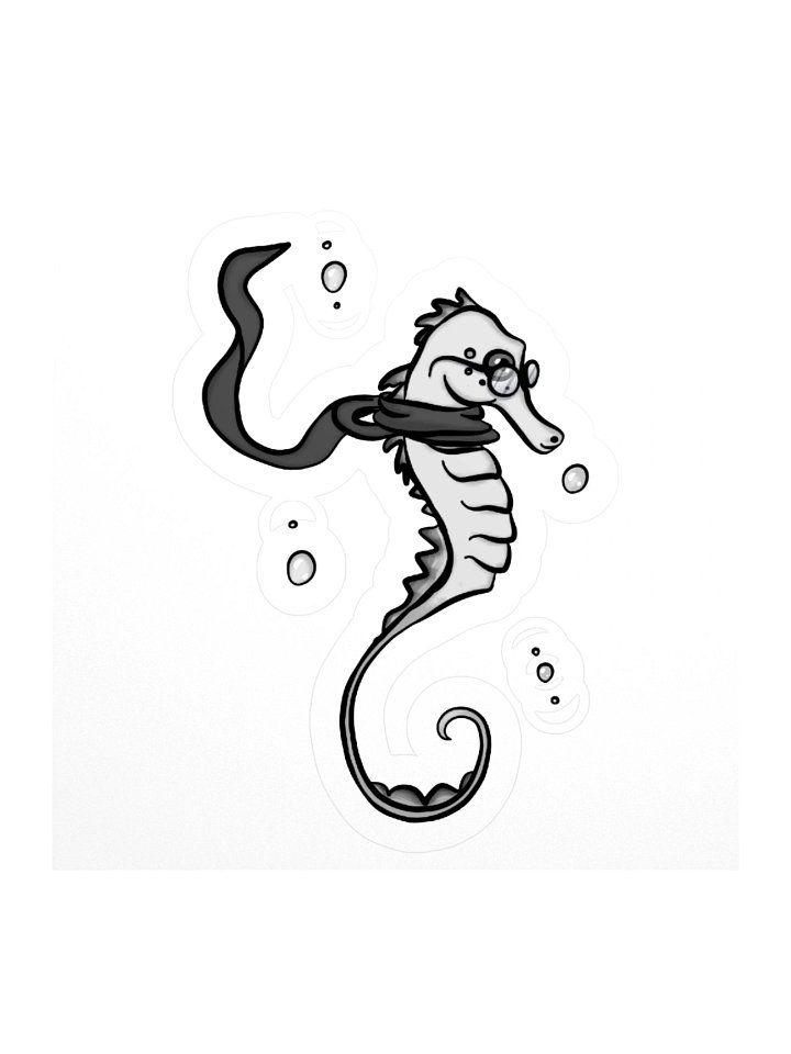 Whimsical Nerdy Seahorse Sticker product image (3)