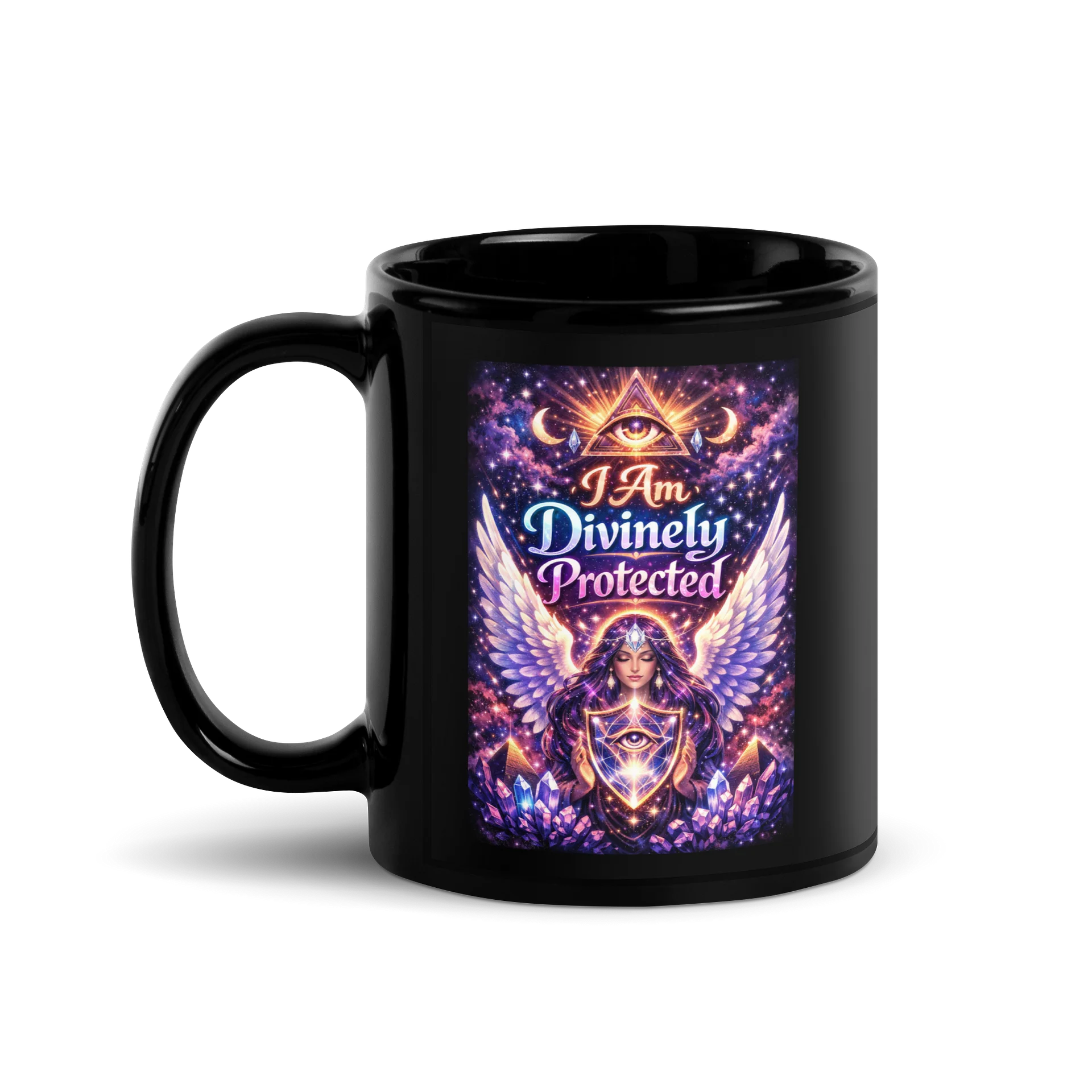Divine Protection -Black Glossy Mug product image (1)