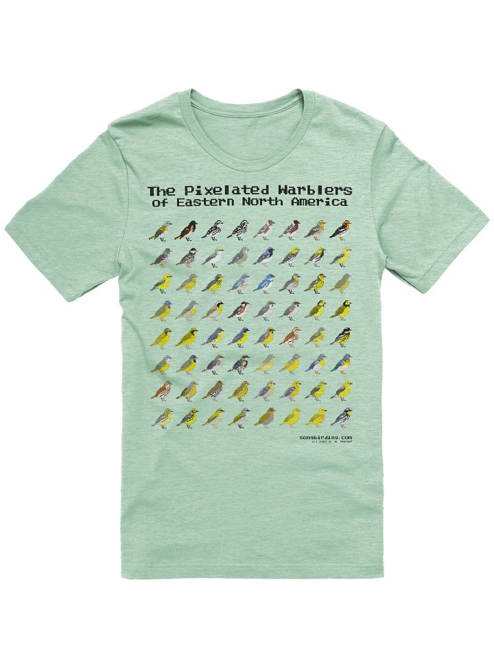 The Pixelated Warblers of Eastern North America Supersoft Tee (black text) product image (1)