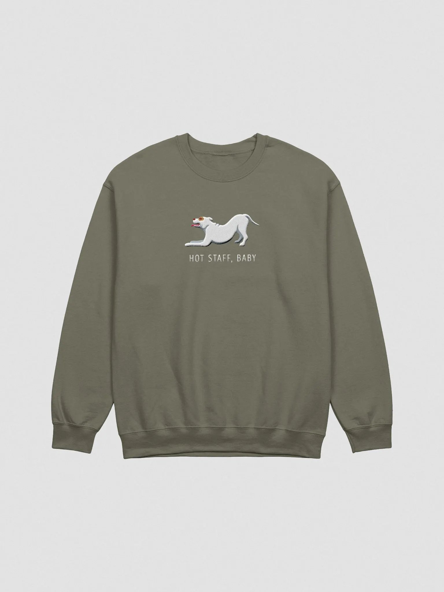 Hot Staff, Baby Sweatshirt (Embroidered) of a Staffordshire Terrier(White) product image (4)