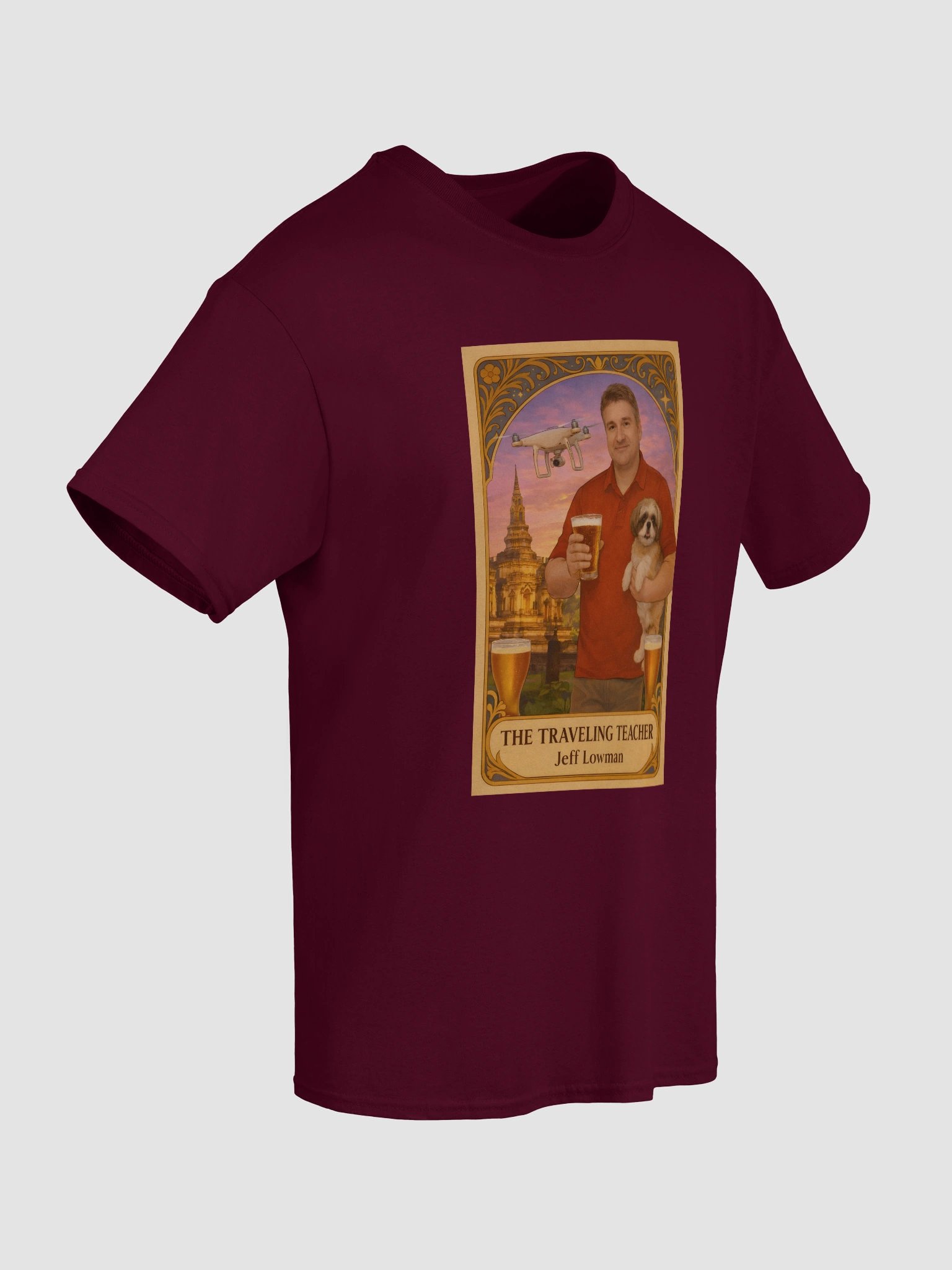 Tarot Card Shirt- The Traveling Teacher Jeff Lowman - Lunch Therapy on the back - Unisex Ultra Cotton Tee product image (79)