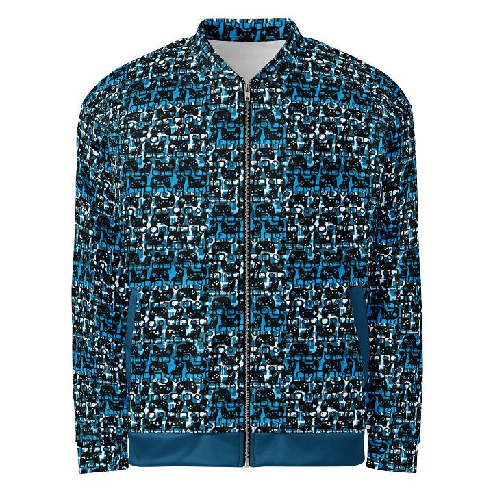 Story Lover Unisex Bomber Jacket (Blue and Black) product image (2)