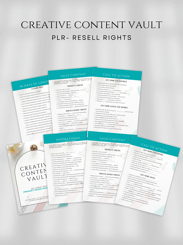 Creative Content Vault – 400+ PLR Content Ideas, Hooks, CTAs & Canva Planner Templates for Product-Based Businesses product image (2)