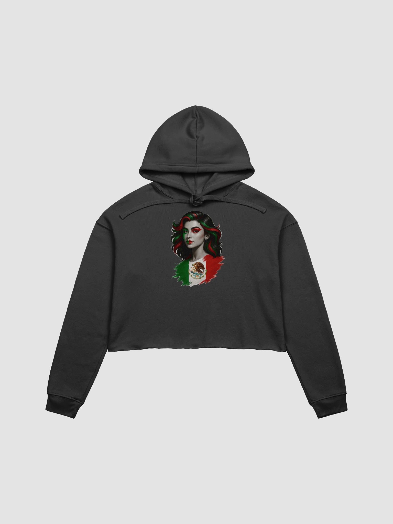 Vivid Mexican Flag Crop Hoodie product image (1)