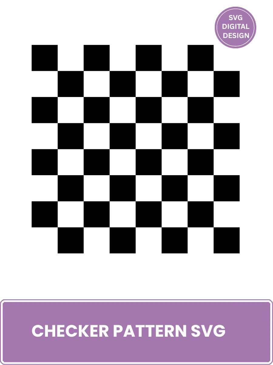 Checker Pattern Black Transparent SVG Digital Download product image (1)
