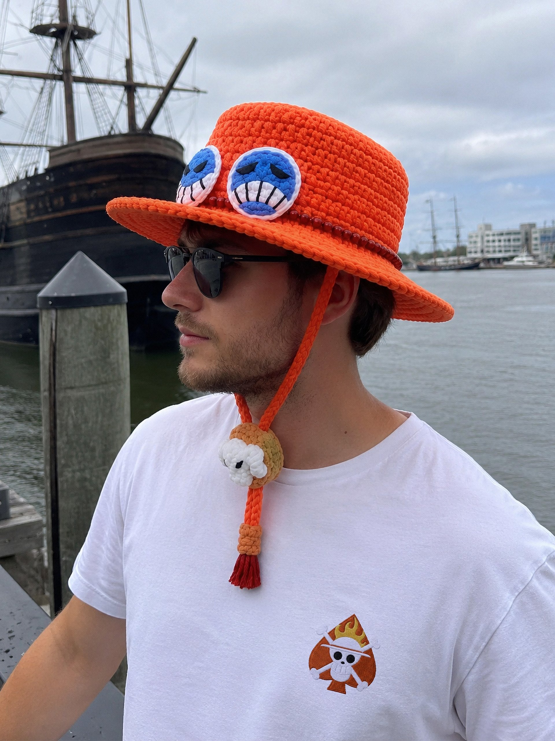 Crochet Pirate Inspired Brother Fire Hat Handmade Adventure product image (2)
