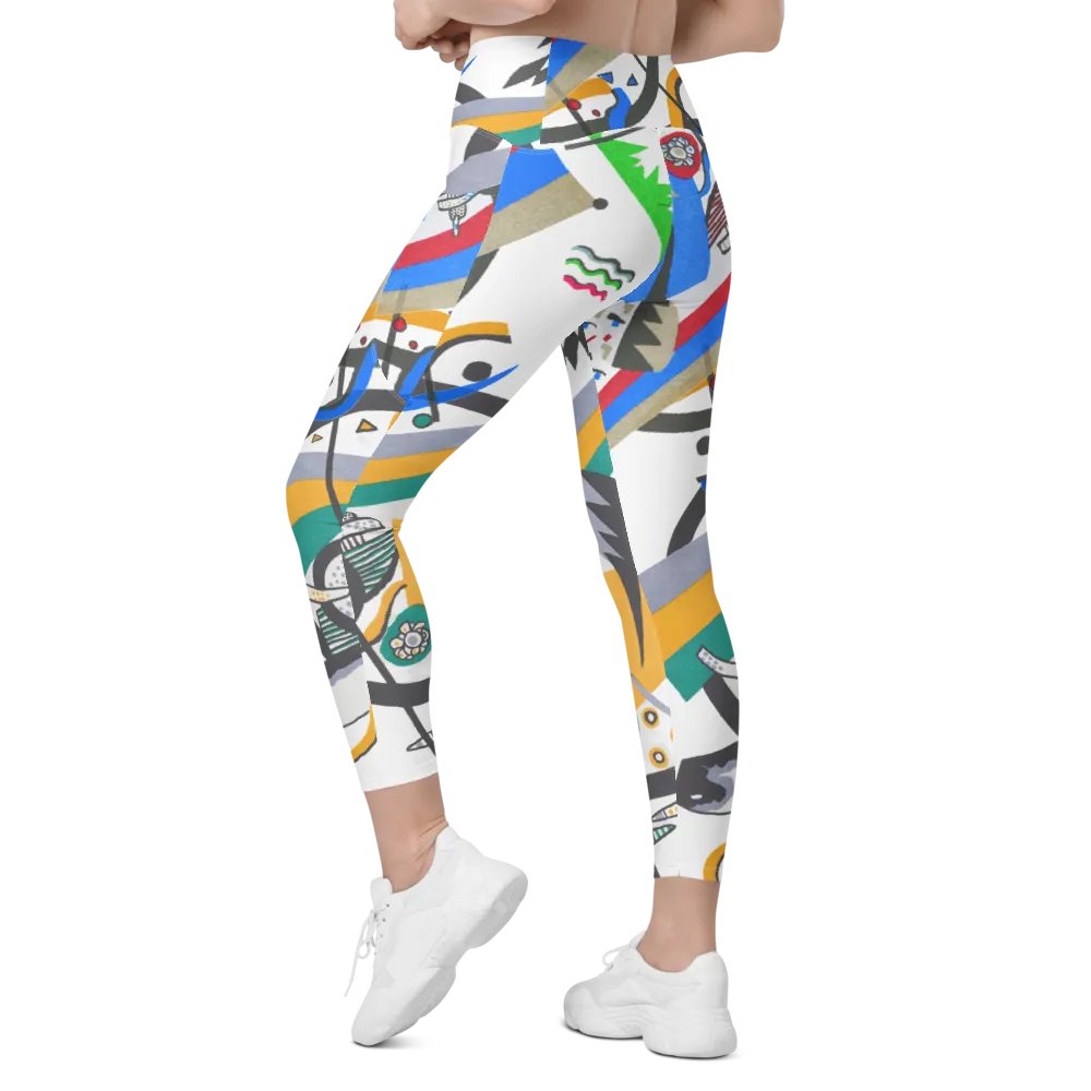 Abstract Lithographic Pattern Design Leggings with pockets - V4 product image (9)