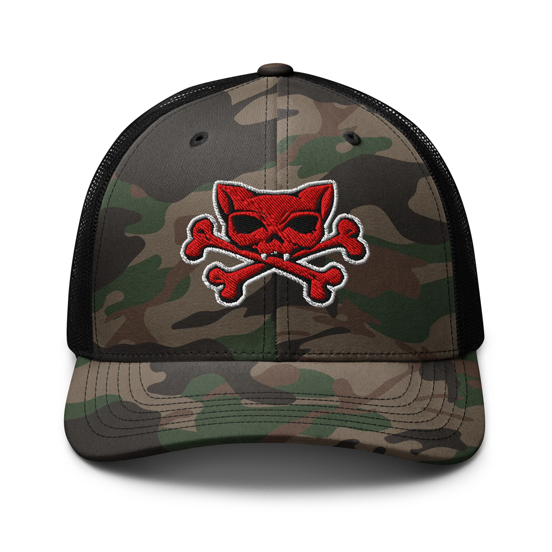 Red Kat Skull Camo Hat product image (1)