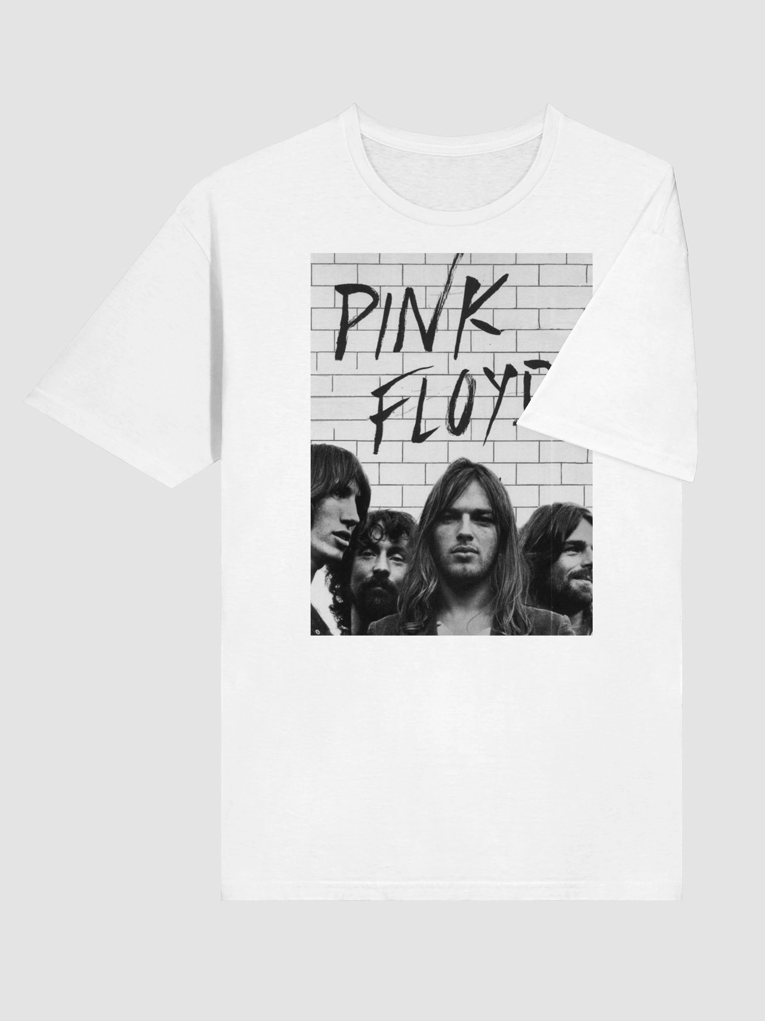 Pink Floyd Brick Wall T-Shirt | Classic Band Portrait Black & White Rock Tee product image (4)