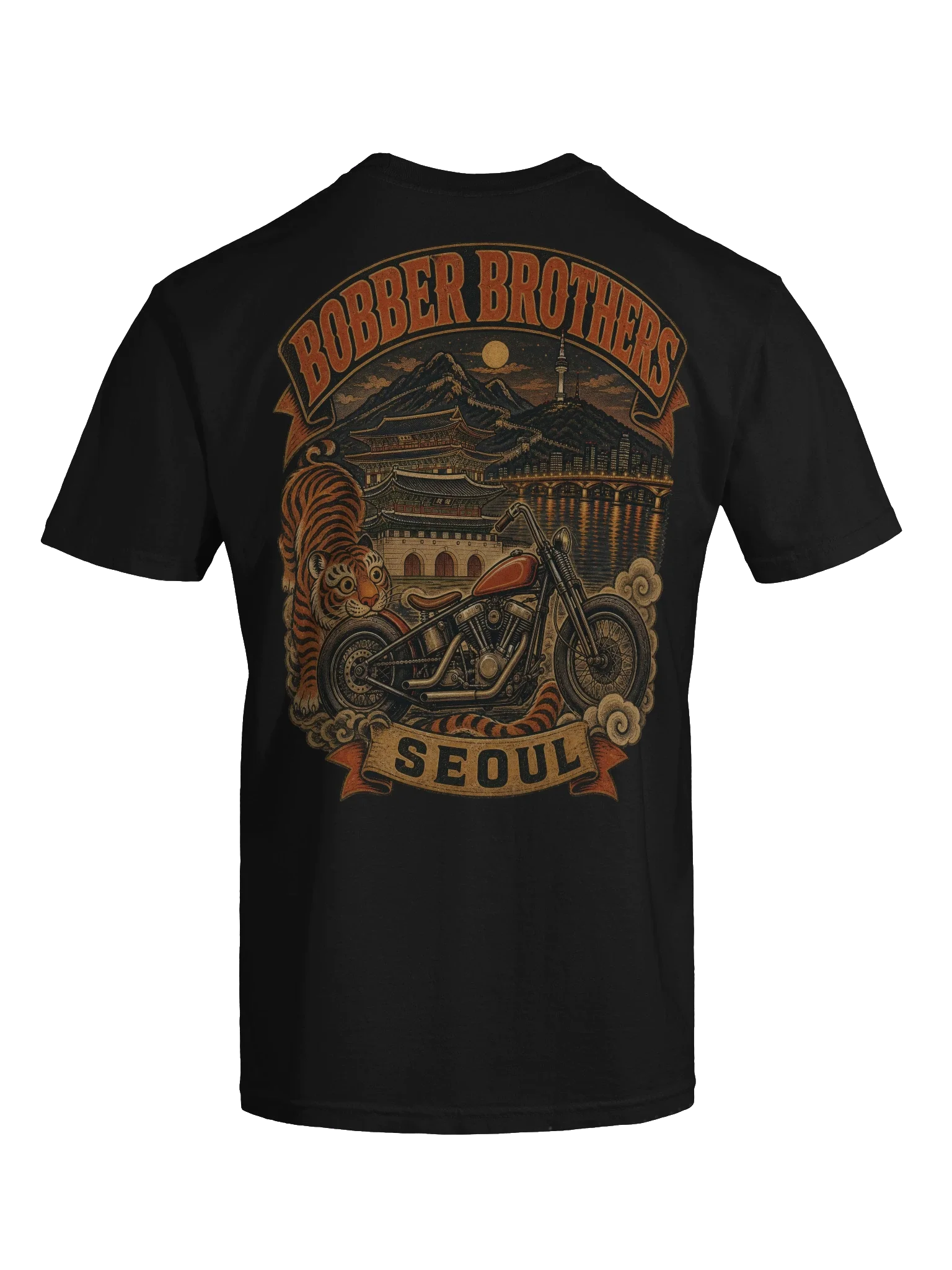 Seoul motorcycle t-shirt design by Bobber Brothers