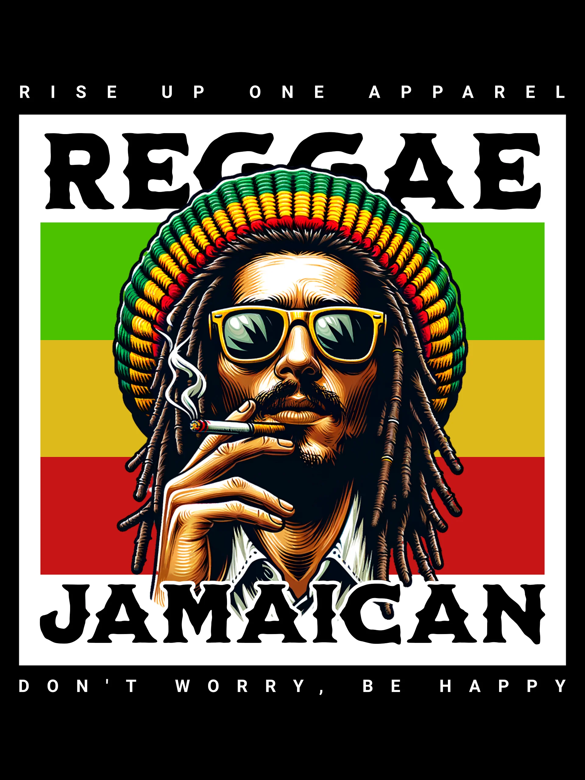 Don't Worry, Be Happy. Rasta Vibes Unisex T-Shirt product image (1)