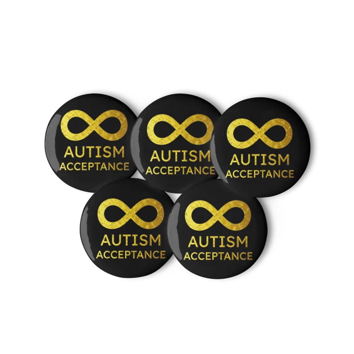 Golden Infinity Autism Acceptance Pin Set (No Overlap Lines) product image (2)