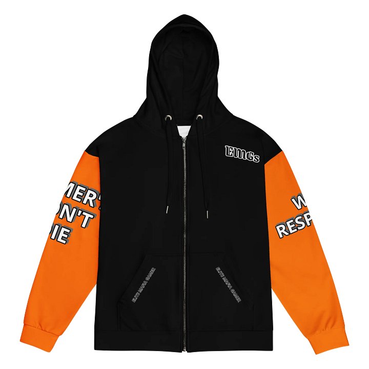 Elite Mafia Gamer Zip Hoodie – Black & Orange Statement Sleeves product image (1)