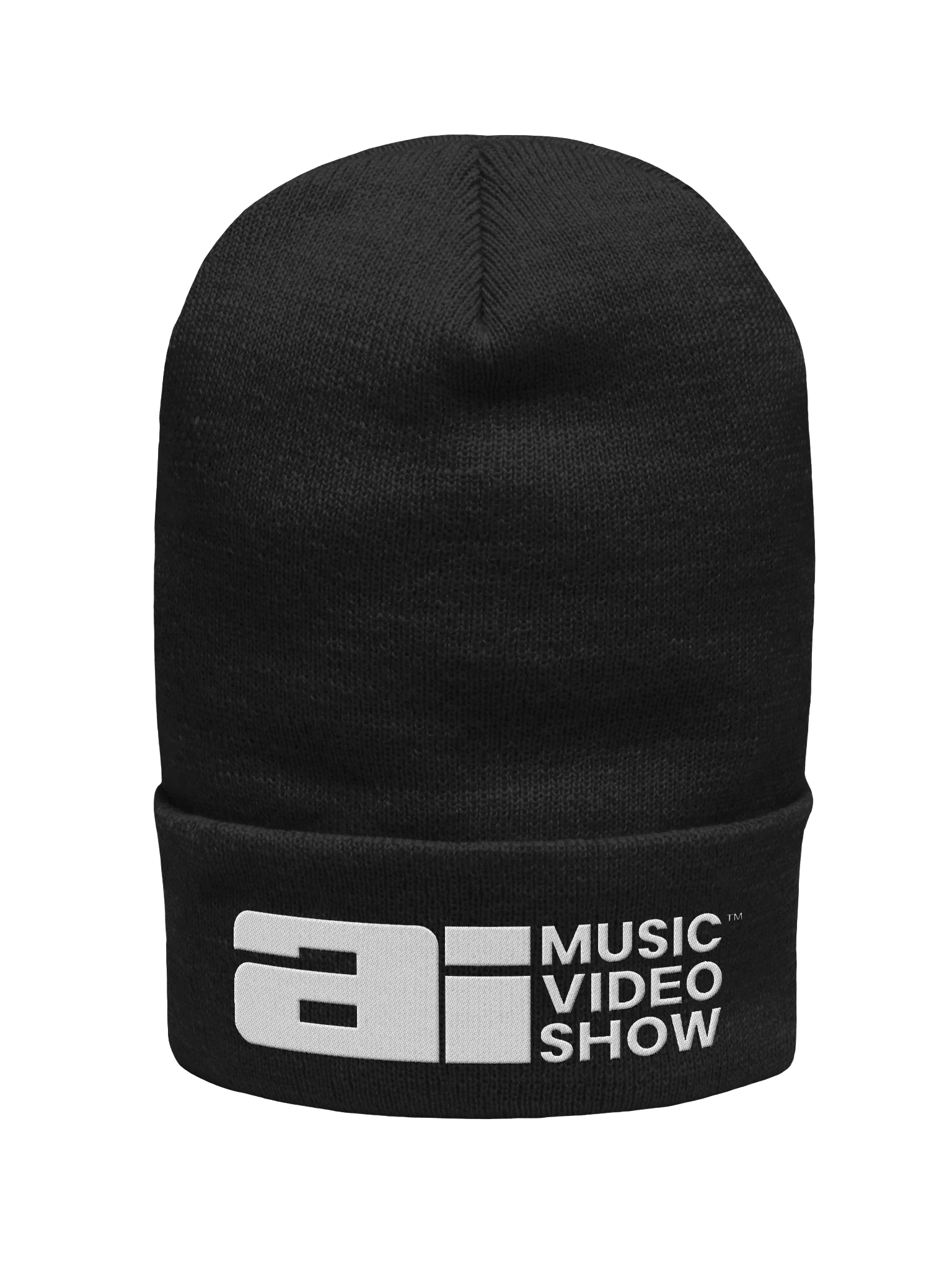 The AI Music Video Show Cuffed Black Beanie