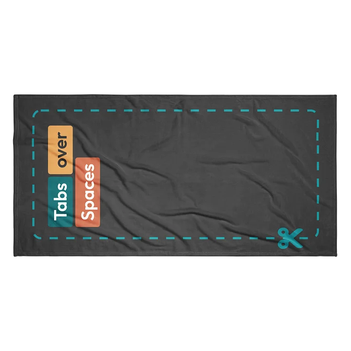 Tabs over spaces grey black Beach Towel product image (2)