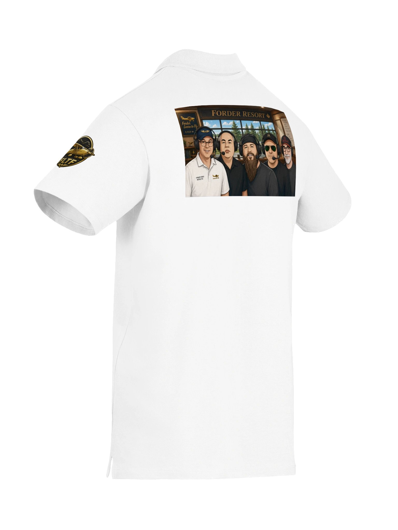ForderLearnToFly - Goldlog - White Aviation Polo product image (8)