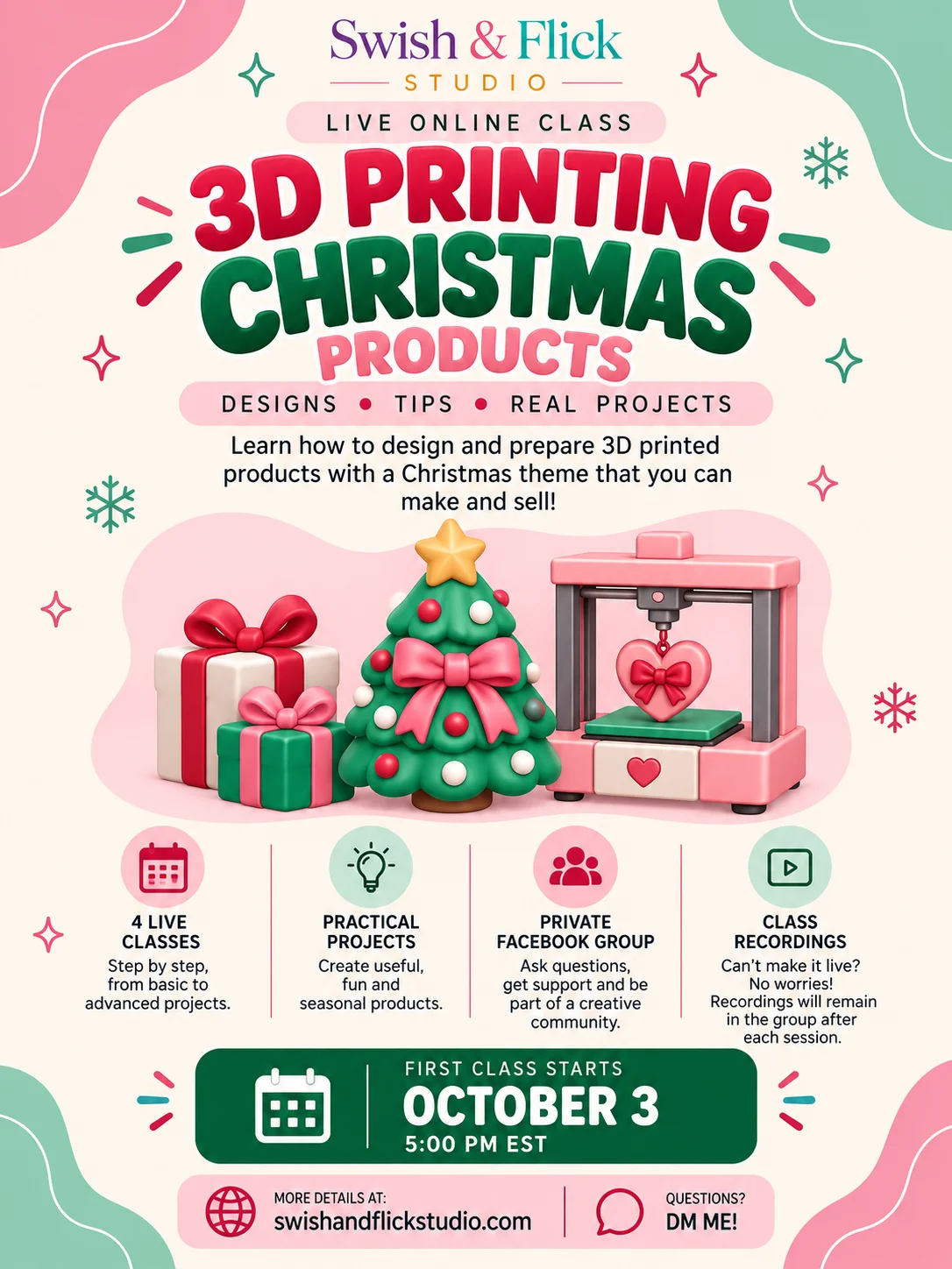Christmas Edition 3D Printed Products to Sell – Live Online Class product image (1)