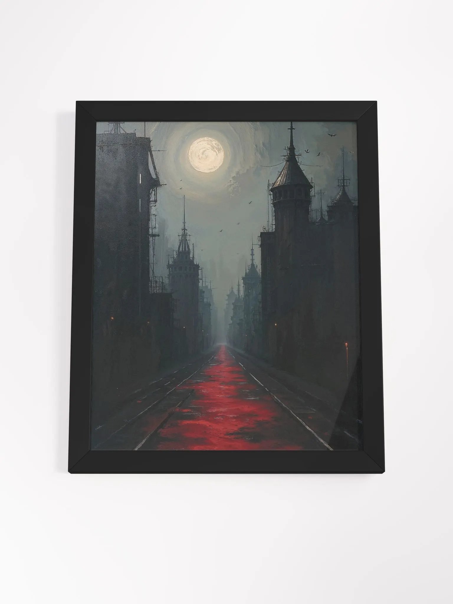 Moonlit Gothic Cityscape Framed Print product image (5)