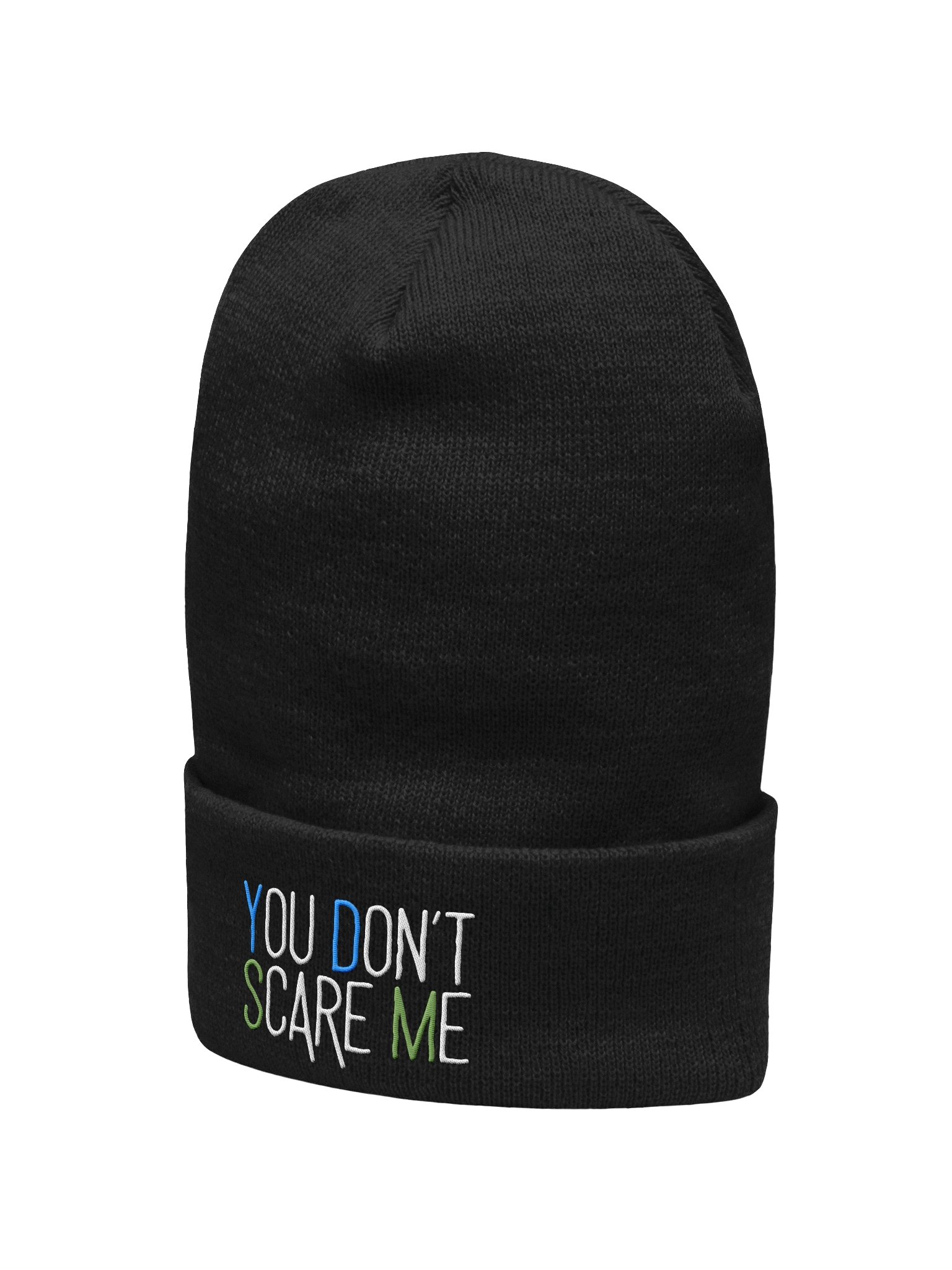 "YOU DON'T SCARE ME" Split-Color Signature Beanie product image (7)